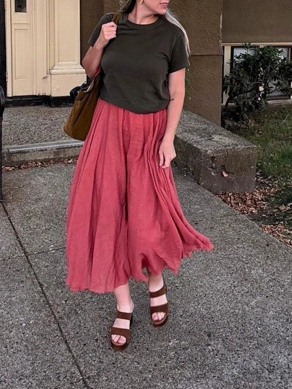 Deep orange maxi skirt